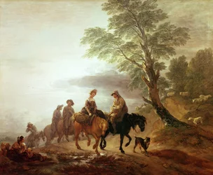 Bauern auf dem Weg zum Markt: Früher Morgen, 1770